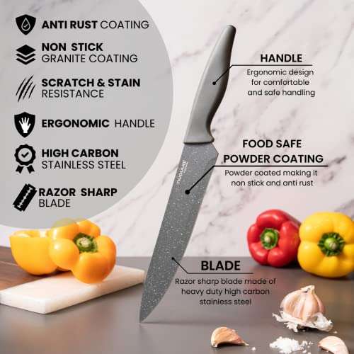 SHAN ZU Chefs Knife Kitchen Knife 20cm,Ultra Sharp Japanese Knife German  Stainless Steel, Kitchen Knives with Ergonomic Handle for Cut Fruit