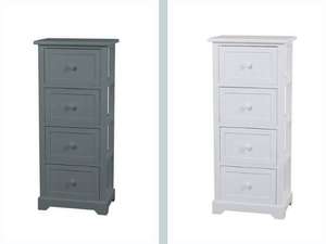 Classic Grey or White 4 Drawer (Bathroom) Storage Unit - £20 with free click and collect from Homebase