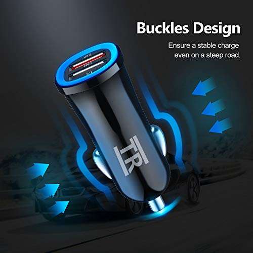 TechRise Car Charger, 2-Port Dual USB Car Charger, £4.99 sold by TECKNET @ Amazon
