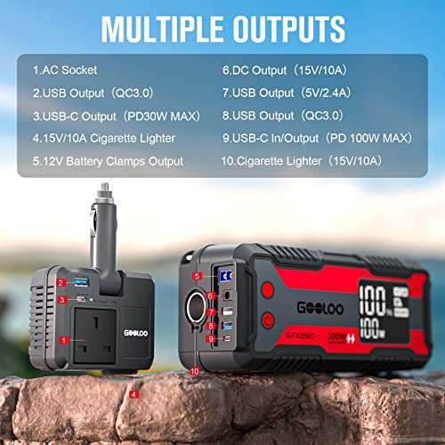 Portable Power Station Outdoor Generator, GOOLOO GTX280 280Wh Charger - £149.97 (With Applied Discount) - Sold by Landwork via Amazon