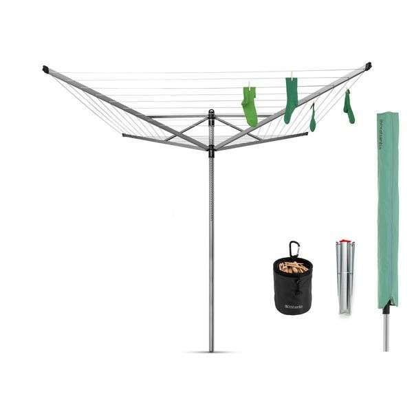 Brabantia Lift-O-Matic 4 Arm Rotary Washing Airer - 50m + Ground Spike (Free C&C)