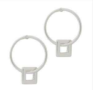 Superdrug Silver Tone Hoop Stud With Square Dropper 40p or 2 for 60p with Free Store Collection (limited stores) @ Superdrug