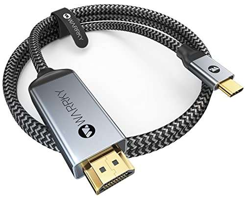 3M WARRKY 4K USB Type C to HDMI Cable (Anti-Interference, Thunderbolt 3/4 Compatible) w/code Sold by WARRKY-UK FBA