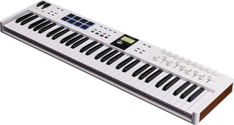 Arturia - KeyLab Essential 61 mk3- MIDI Controller Keyboard for Music Production, with All-in-One Software Package- 61 Keys, - White