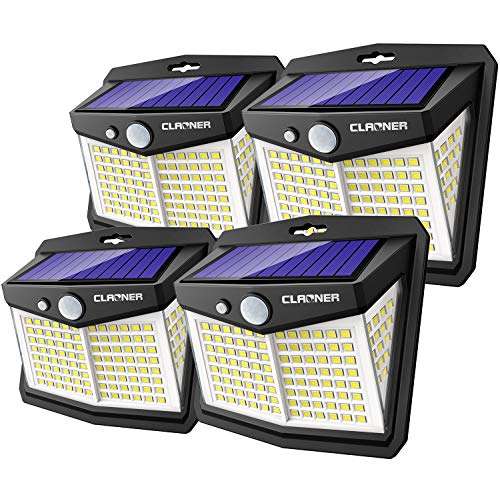 Claoner (128 LED/3 Modes) 4 pack Solar Lights, Motion Sensor, £19.49 with voucher Sold by Herphia International and Fulfilled by Amazon