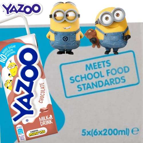 YAZOO Chocolate No Added Sugar Milkshake Milk Drink 6 x 200ml (Pack of 5) £8.75/ £8.31 using subscribe and save @ Amazon