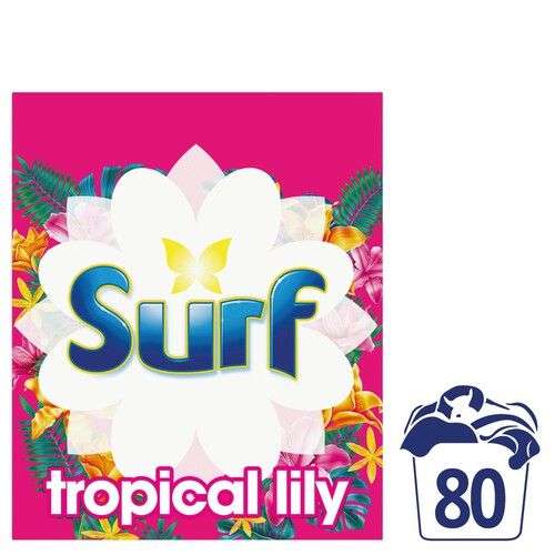 Surf Tropical Lily Washing Powder 80 Washes more card exclusive