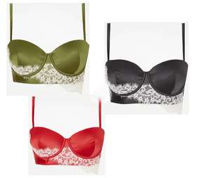 Entice Satin Lace Trim Balcony Bra now Reduced 3 colours to choose from plus free click and collect