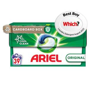 Ariel All-in-1 Pods Washing Liquid Capsules Original / Color 39 Washes - £5.00 with Nectar Card @ Sainsbury’s