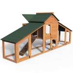 VOUNOT Chicken Coop and Run, Small Wooden Hen House Poultry Ark Coup Rabbit Hutch Home with Nest Box