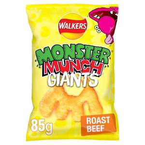 Giants Roast Beef Crisps Sharing Bag Walkers Monster Munch Giants Roast Beef Crisps Sharing Bag