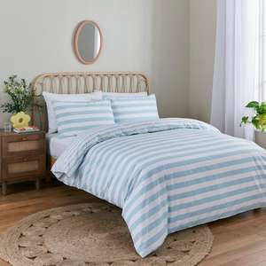Duck Egg Stripe Duvet Cover and Pillowcase Set Single £7 Double £8.40 Kingsize £9.80 + Free Click and Collect