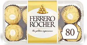 Ferrero Rocher Pralines, Bulk Chocolate Hamper Gift Box, pack of 5 x 16 (80pcs) £20 @ Amazon
