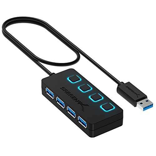 Sabrent 4-Port USB 3.0 Data Hub with Individual LED Power Switches Using code and voucher (selected accounts) @ Store4PC / FBA