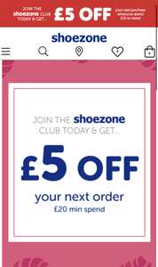 £5 off £20 spend at Shoezone with signup code
