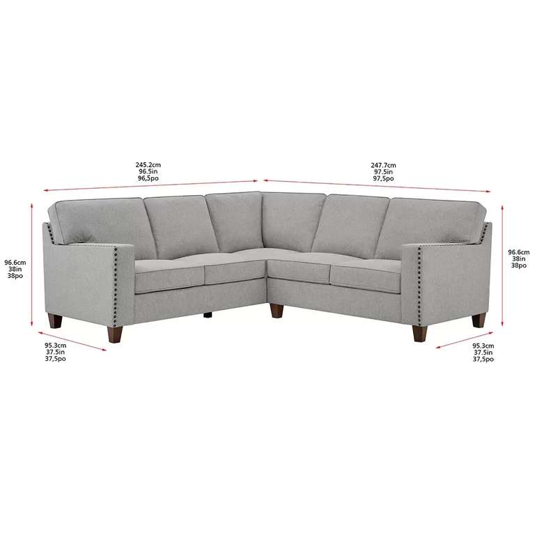 True Innovations Ellen Dark Fabric Corner Sofa - Grey \ Light Grey - £699.99 Delivered (From 13 Feb) Members Only @ Costco