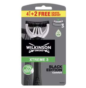 Wilkinson Sword Xtreme 3 Black Edition Men's Razor 4+2 In Maypole