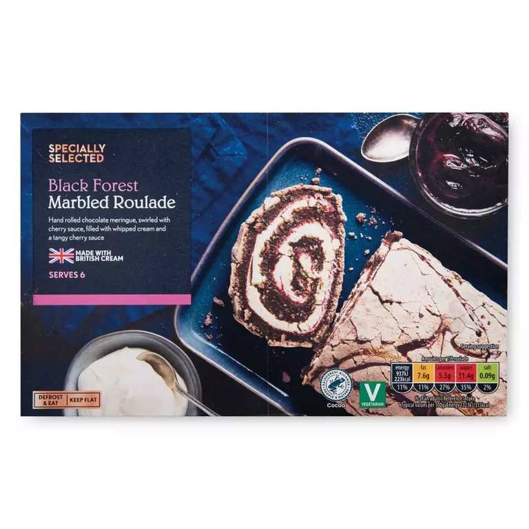 Specially Selected Black Forest Marbled Roulade/Maple & Pecan Marbled Roulade (Frozen)