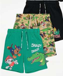 PAW Patrol Jungle Green Shorts 3 Pack - £8.00 + Free click & collect @ George