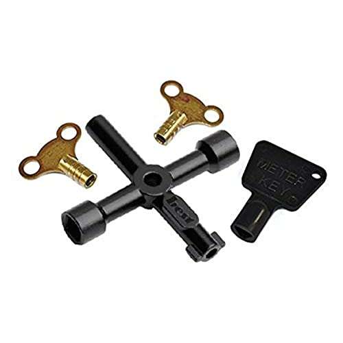 Merriway BH00936 (4 Pcs) Workshop Assortment of Radiator and Meter Utility Keys - Pack of 4 Pieces sold by ABL Supplies UK
