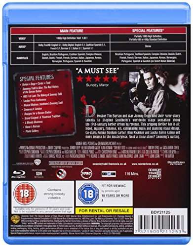 Sweeney Todd: The Demon Barber Of Fleet Street Blu-ray