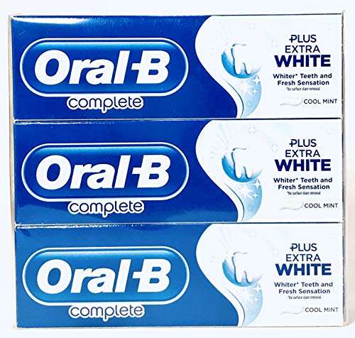 Oral-B Complete Extra White Toothpaste, 3 x 75ml - £1.30 via Morrisons @ Amazon (Min Order £40)