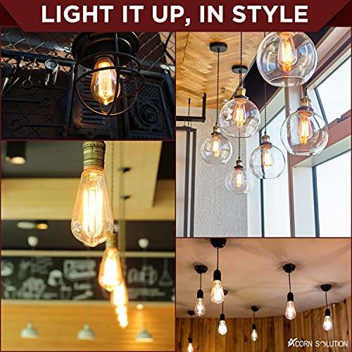 Pack of 6 x Vintage Edison LED Light Bulb Exposed Filament 4W £12.08 with Code Sold by ASL IMPORTED- UK and Fulfilled by Amazon