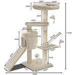 VOUNOT Cat Tree Tower, Cat Condo with Sisal Scratching Post, Multi Level Cat Climbing Frame Indoors, Beige or Grey, XL