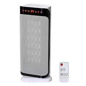 HOMCOM Ceramic Space Heater Oscillating Portable Tower Electric Heater with 2 Heat and Fan, 1000W/2000W, Programmable Timer - Sold by MHSTAR