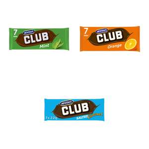 Mcvitie's Club Chocolate Bars x 7 (Orange / Mint / Salted Caramel)