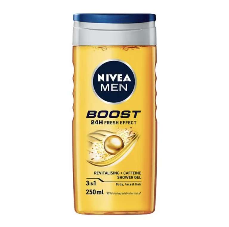 Nivea Men Boost Shower Gel (250ml) - £0.99 + Free Click & Collect - @ Superdrug