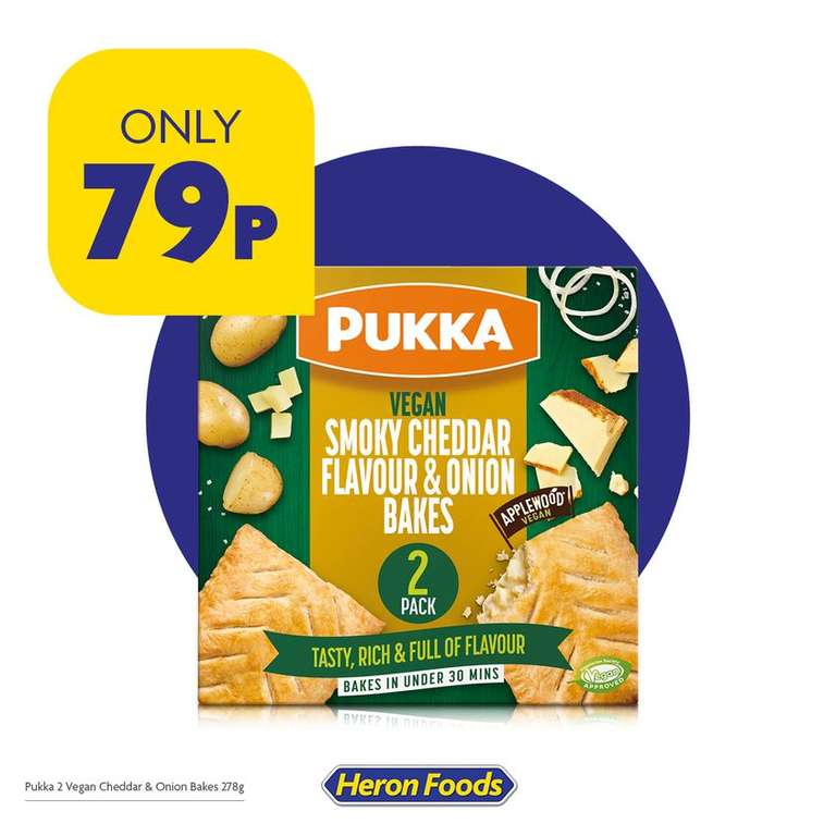 Pukka Vegan Smoky Cheddar & Onion Bakes 2 pack