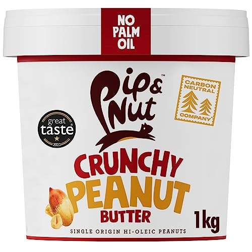 Pip & Nut - Crunchy or Smooth Peanut Butter (1kg) | Natural Nut Butter, No Palm Oil, No Added Sugar