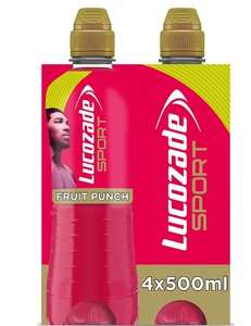 Lucozade Sport Fruit Punch 4 x 500ml Best Before 30 Apr 2024 - 1 per customer - minimum spend £22.50