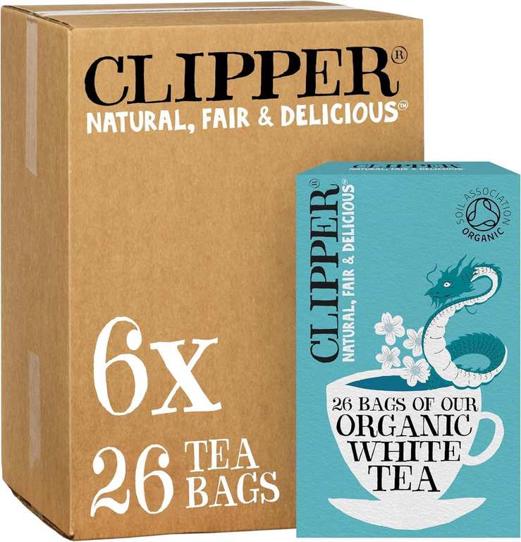 Clipper Organic White Tea Bags | 156 Bags of White Tea from China (6 x Boxes of 26), £6.63 with S&S