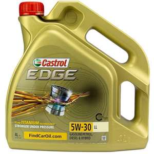 Castrol EDGE 5W-30 LL Fully Synthetic Engine Oil 4L £27.96 @ Amazon