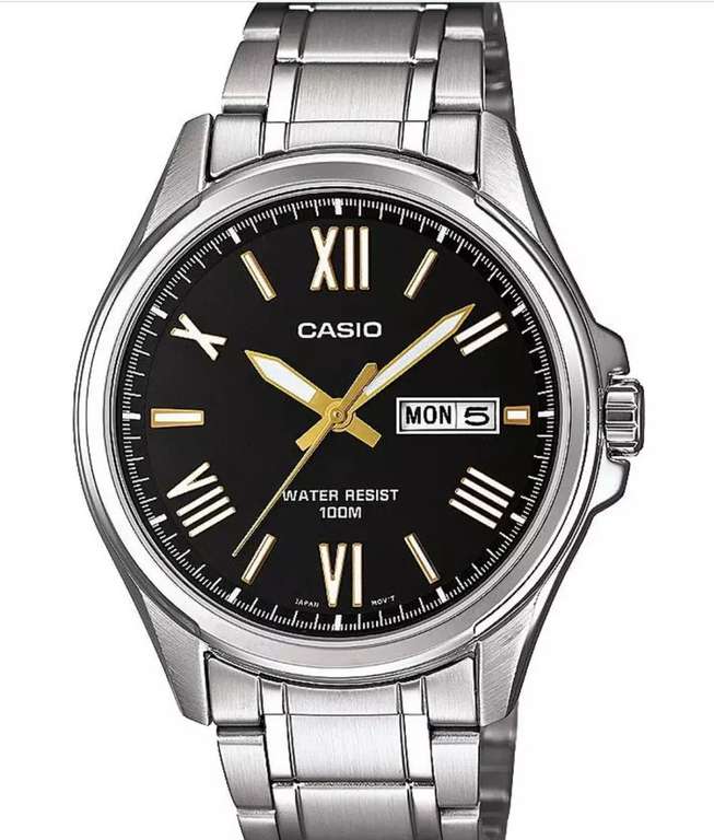 Casio Men's Silver Stainless Steel Classic Quartz Bracelet Watch (MTP-1377D-1AVEF) Free Collection