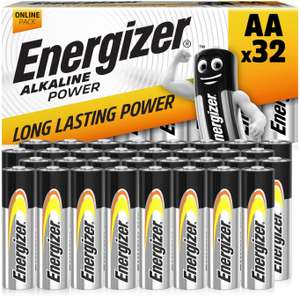Energizer AA Batteries 32 Pack - £14.02 or £12.62 with S&S