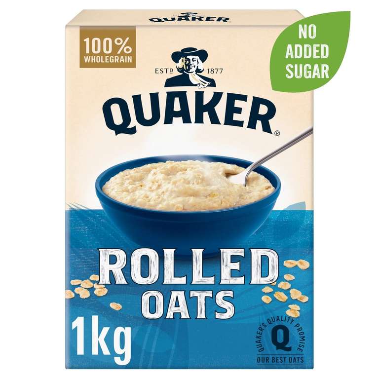 Quaker Rolled Porridge Oats 1kg £2.75 or buy 2 for £4 @ Morrisons