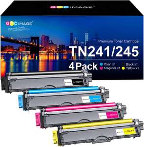 GPC Image Toner Cartridges Replacement for Brother TN241 Black Cyan Magenta Yellow, 4-Pack