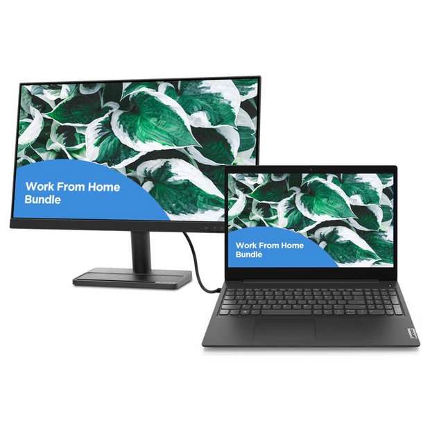 Lenovo IdeaPad i3 Laptop (Core i3 - 1005G1 / 4GB RAM / 128GB SSD / Win10) and 24" Monitor Bundle - £299.99 with free Click & Collect @ Argos