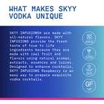 SKYY Infusions Raspberry Vodka 70 cl, 37.5% ABV - Premium Raspberry Infused Vodka £17.99 / £16.19 Sub and save @ Amazon