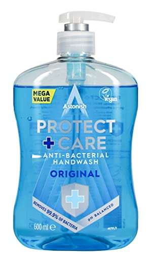 2x Astonish Protect and Care Kind to Skin Moisturising Anti-Bacterial Hand Wash / Handwash Soap, 600ml (Min Order Quantity 2) £2.20 @ Amazon