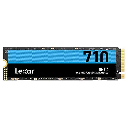Lexar NM710 2TB SSD, M.2 2280 PCIe Gen4x4 NVMe Internal SSD, Up to 4850MB/s Read, 4500MB/s Write, Internal Solid State Drive £106 @ Amazon