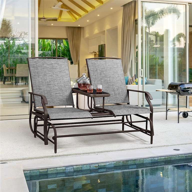 Outsunny 2 Seater Rocking Chair Lounger - Sold by Yaheetech UK