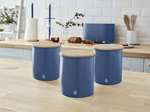 Swan SWKA17513BLUN Nordic Set of 3 Storage Canisters, Sugar, Tea, Coffee, Blue, One Size £17.74 @ Amazon