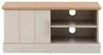 GFW Kendal Oak Small Unit with Display Shelves & Storage, Wooden Entertainment & TV Stand Cabinet (H48cm x W100cm x D39cm) £39 @ Amazon