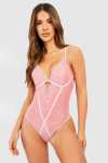 Heart Embroidery Bodysuit lingerie now £6.80 plus free delivery code Sold & delivered by boohoo @ Debenhams