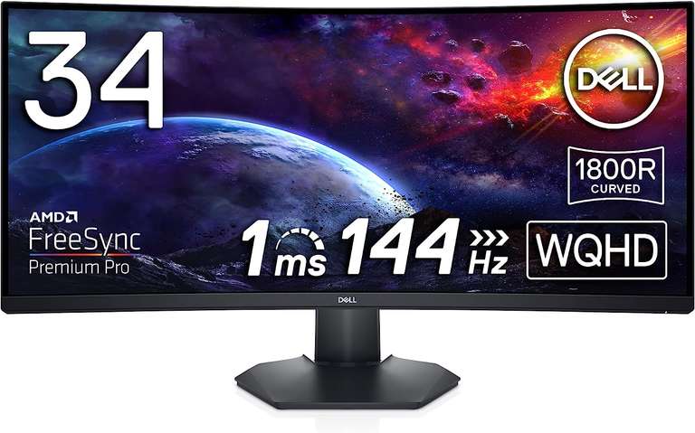 Dell S3422DWG 34" QHD Curved Gaming Monitor - 144Hz, VA - £304.01 with code / £273.60 with Dell Advantage + Newsletter Signup codes @ Dell