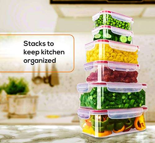 KICHLY Plastic Airtight Food Storage Containers 24 Pieces (12 Containers & 12 Lids) £16.99 @ Amazon Sold by Utopia Deals Europe